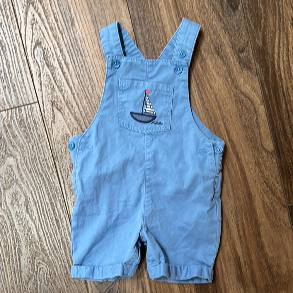M&S Blue Sailboat Baby Shortalls